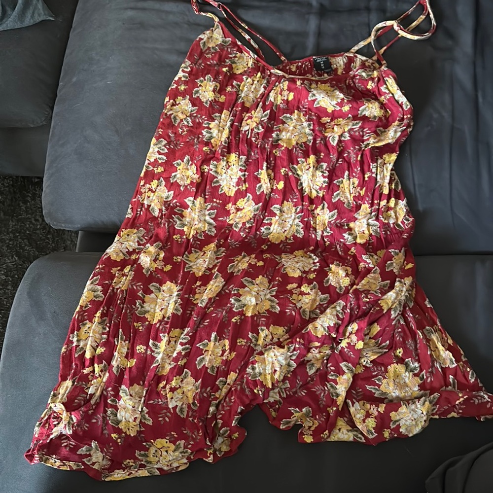 Volcom Red Floral Sundress